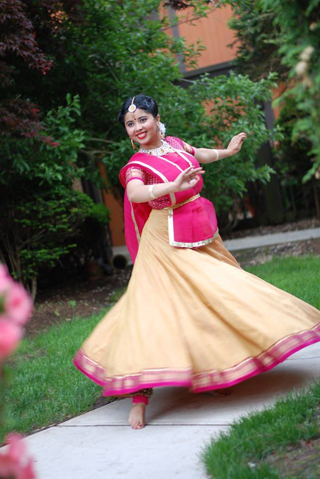 Ibanca Anand posing in her Kathak dance constume
