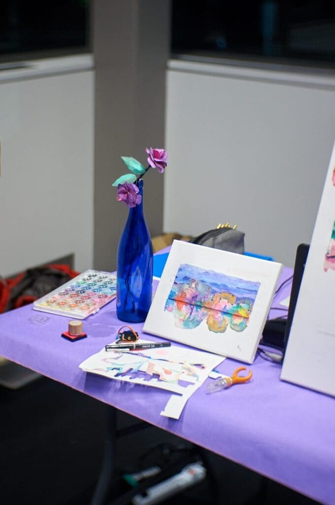 Lam's work on display at the Art + Tech fair in September, 2018.