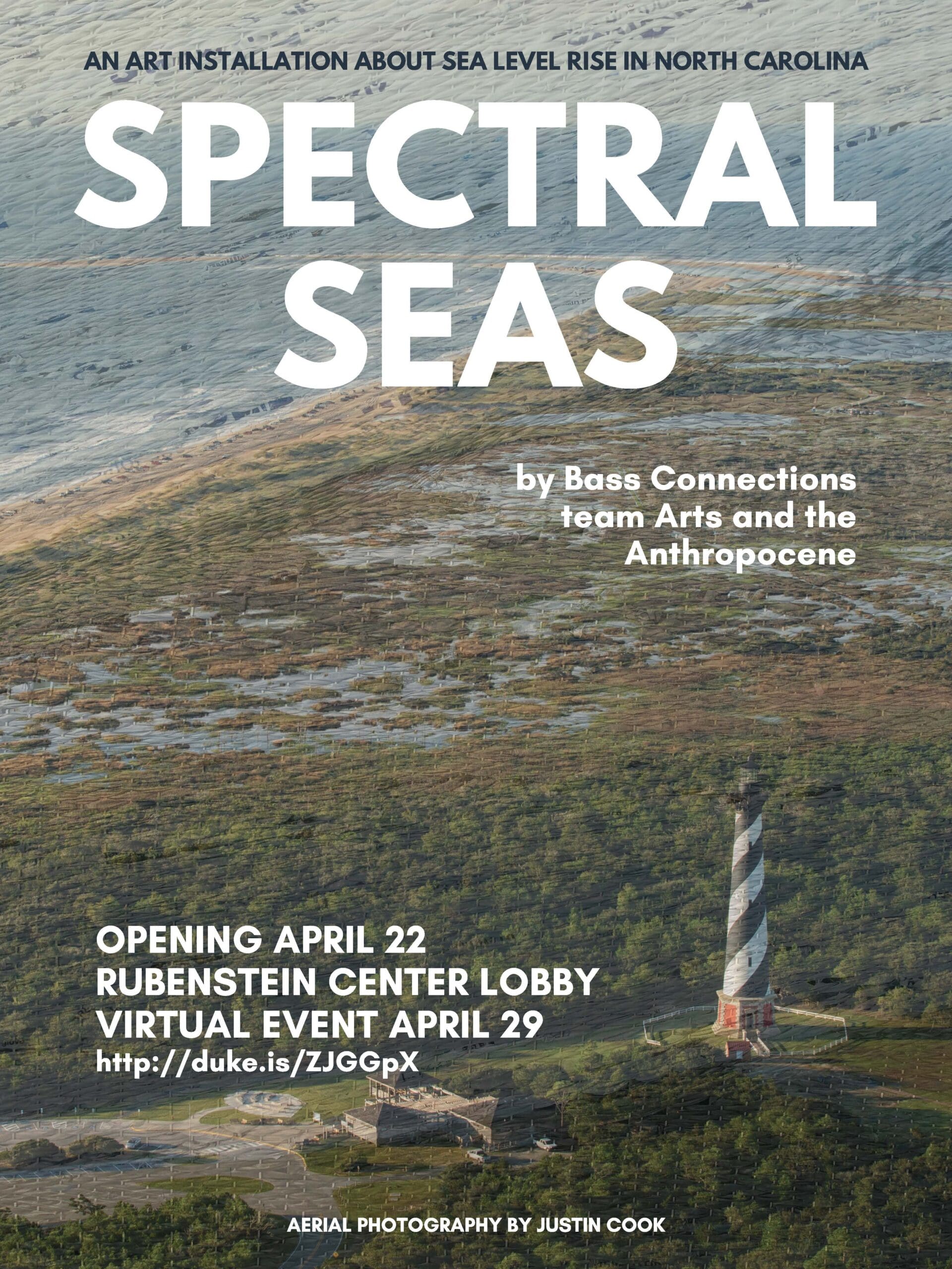 poster that advertises the spectral seas virtual opening reception