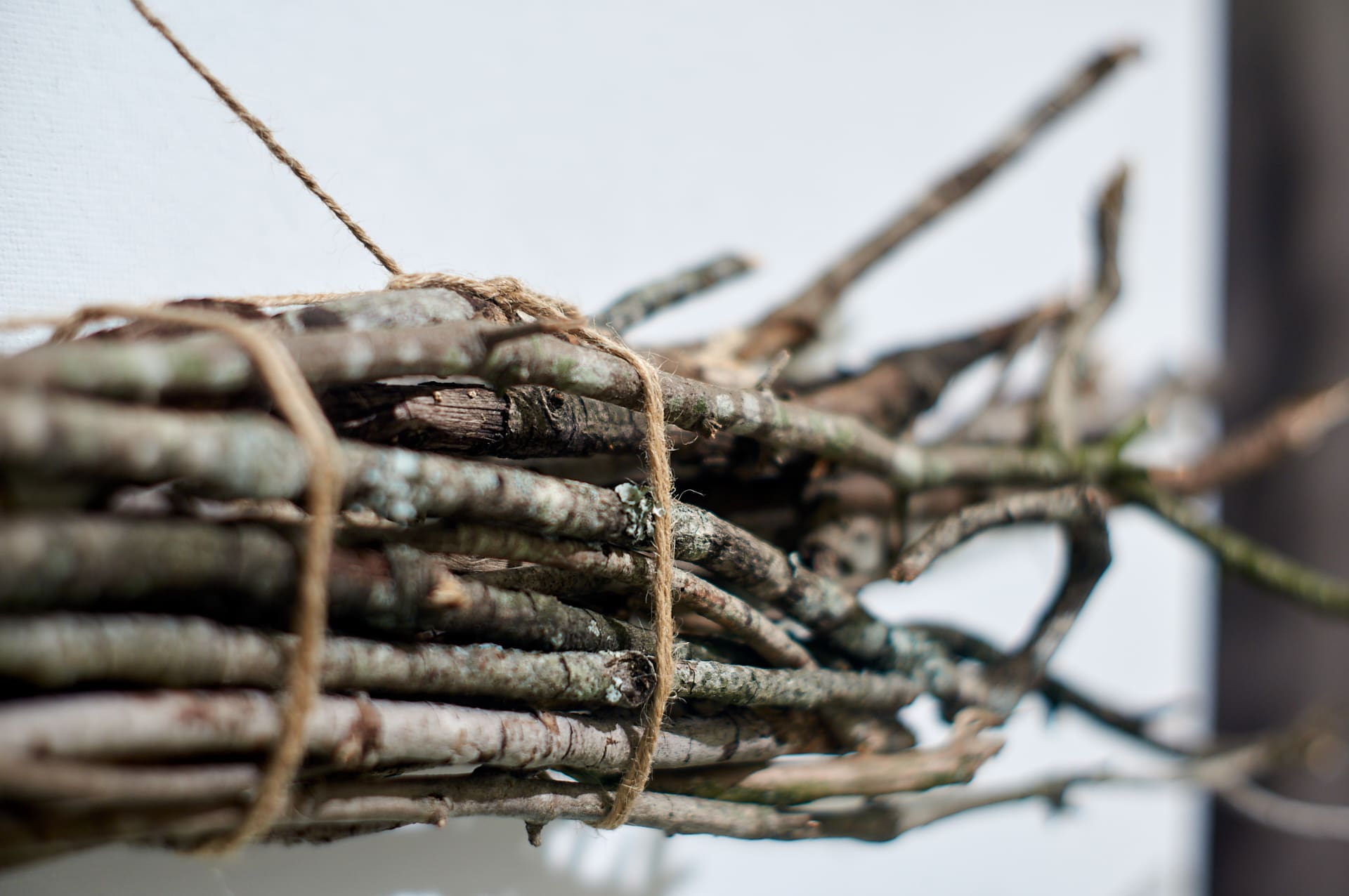 Sticks from the forest tied with twine