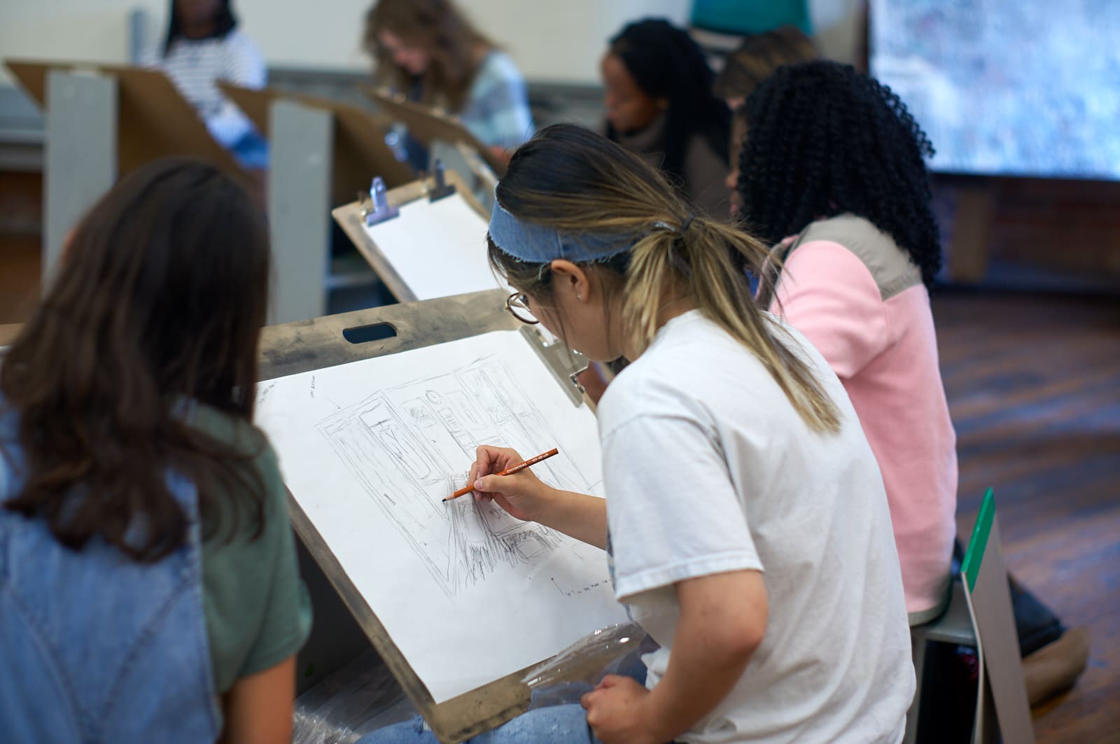 Students drawing