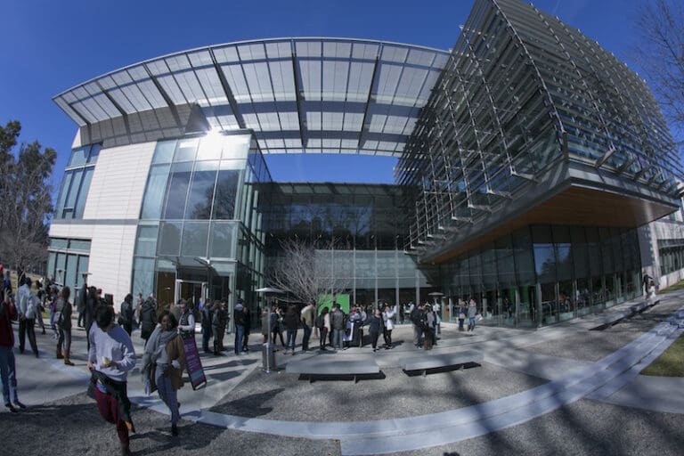 The front the glass arts center known as the Ruby.
