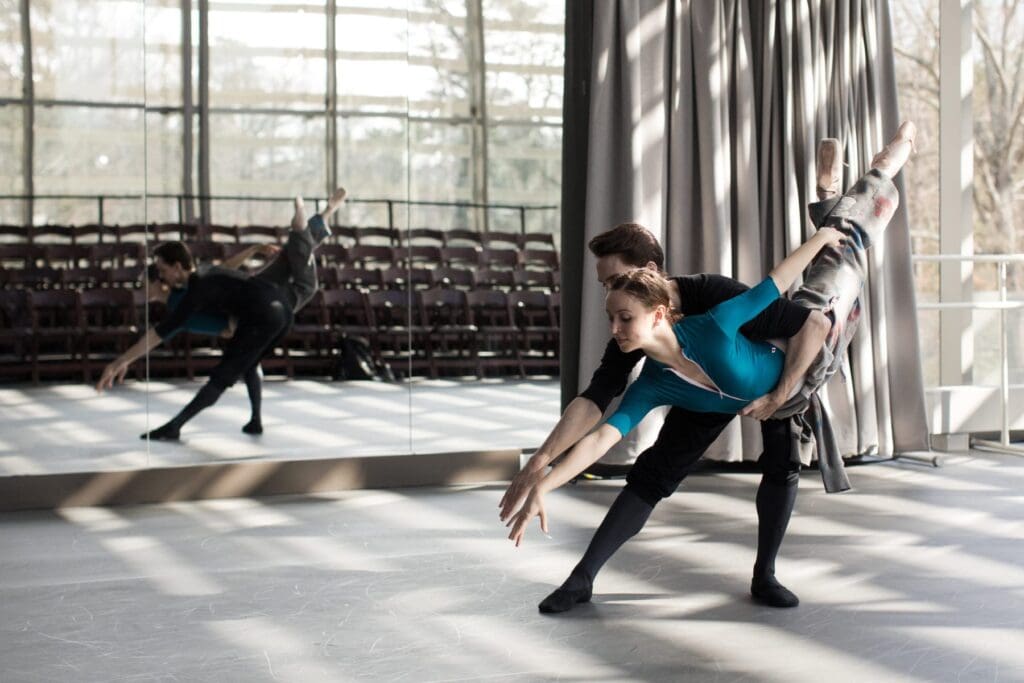 Skylar Brandt and Joseph Gorak rehearsing