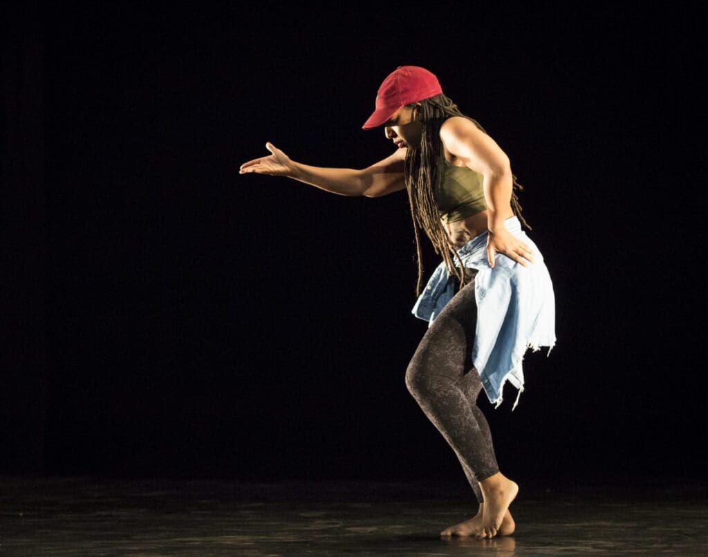 Catherine Foster dancing in CABD work 'ink.'