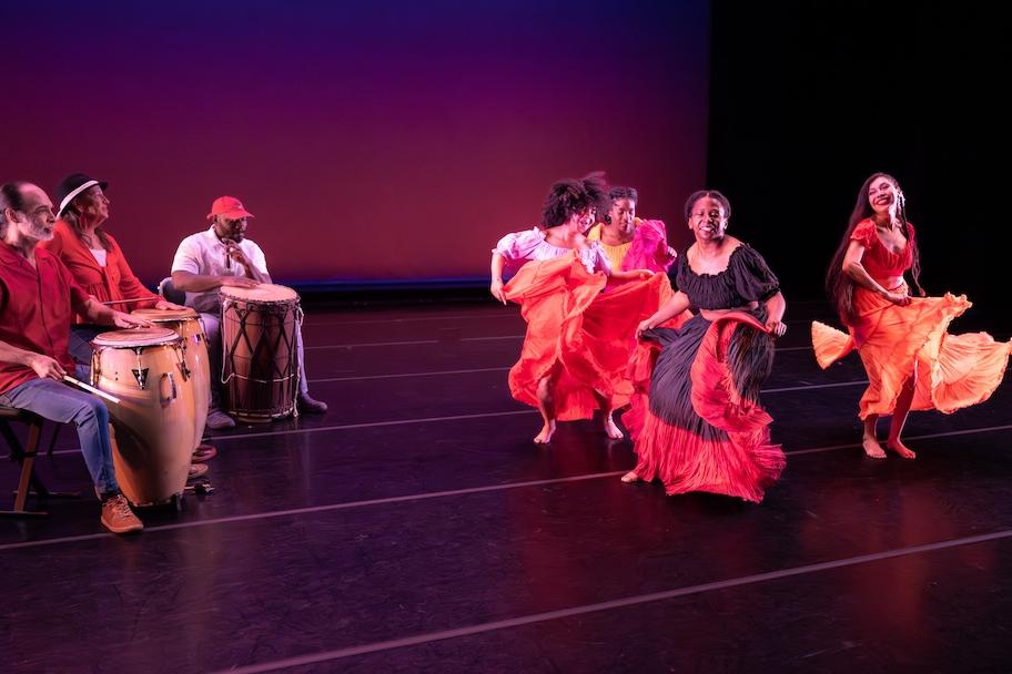 photo by A. Himwich of African Dance performers and musicians at November Dances 2023