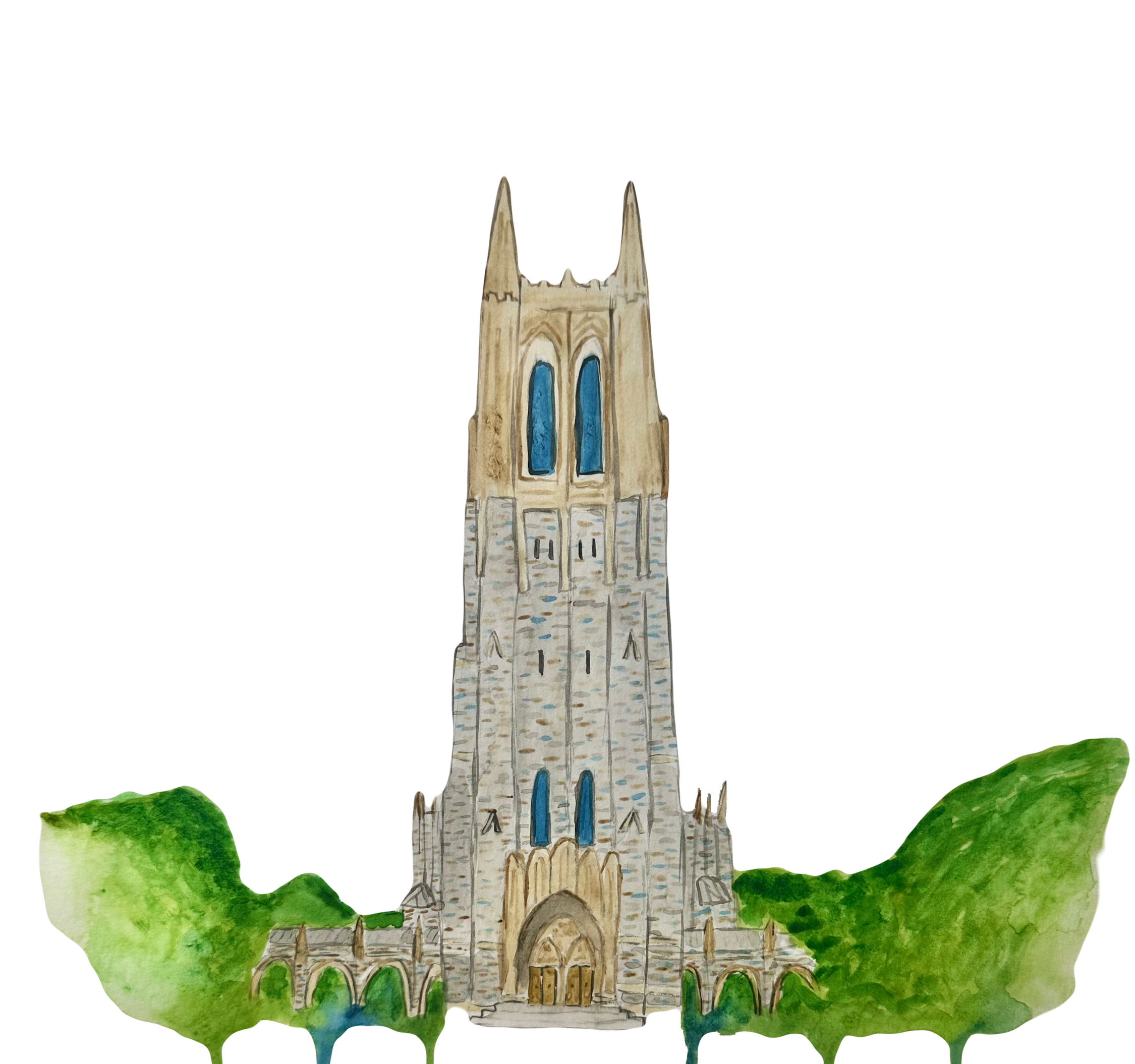 Duke Chapel Watercolor