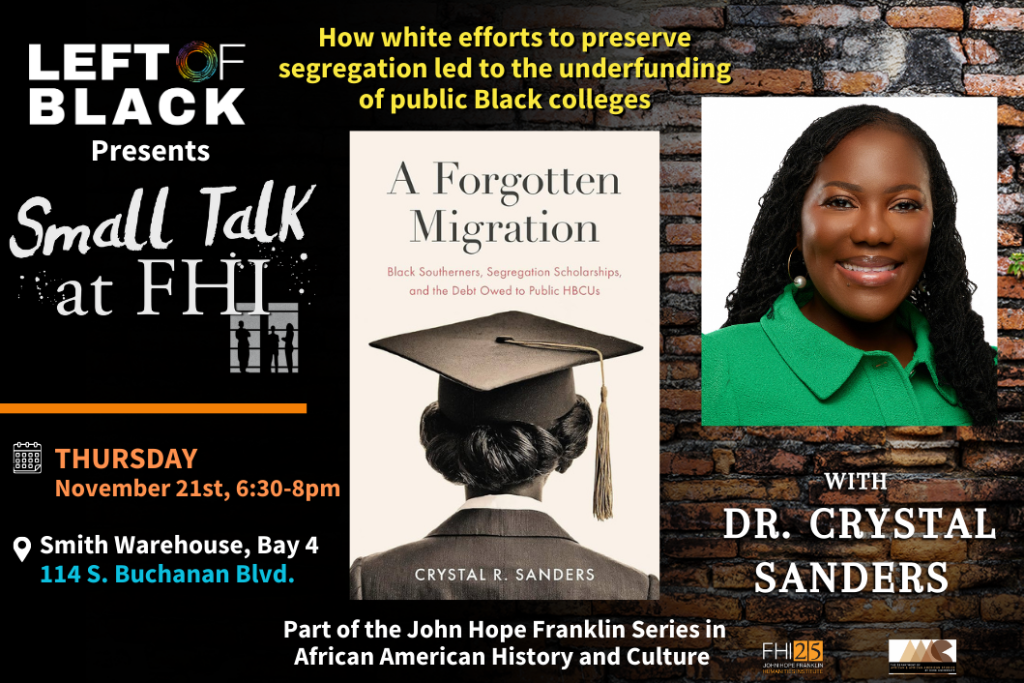 photo of well-dressed African American woman next to her bookphoto of well-dressed African American woman next to her book "A Forgotten Migration"