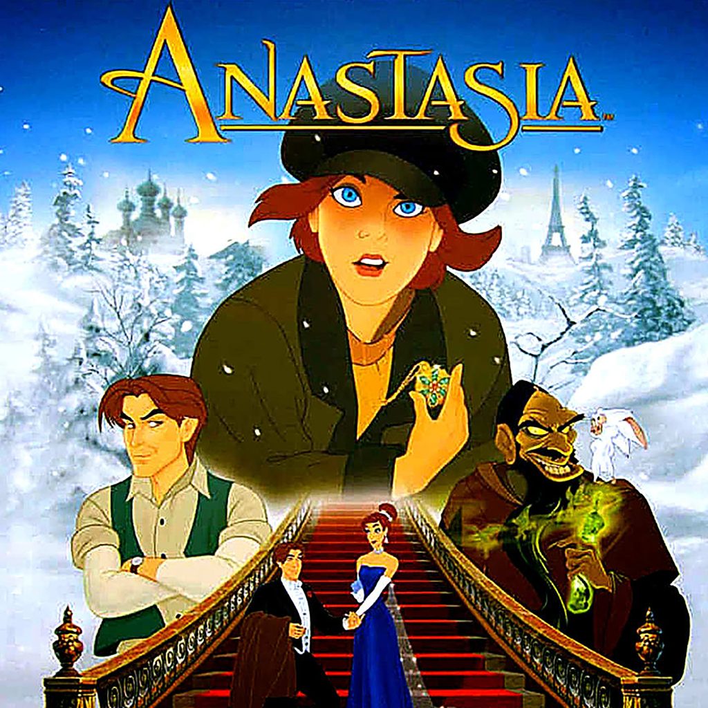 A movie poster with a snow background scene with a women and two men as focal points