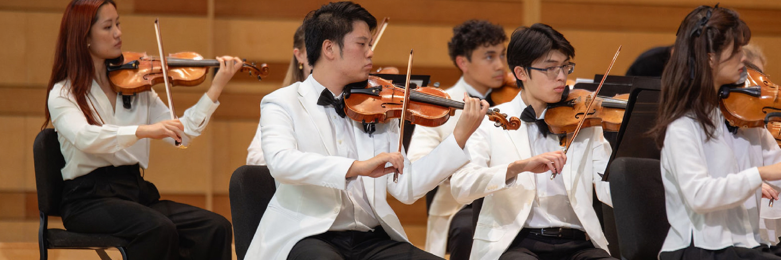 Young adults player in a chamber orchestra
